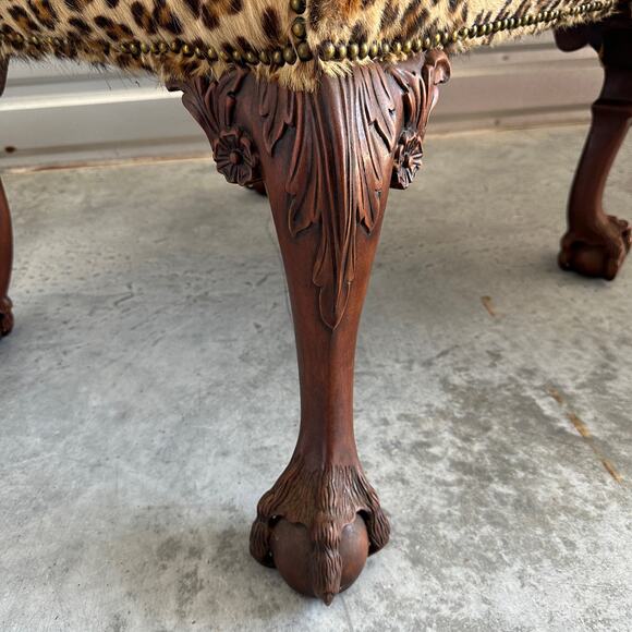 Vintage Carved Arm Chair with Lion and Eagle Heads - Picture 5 of 10